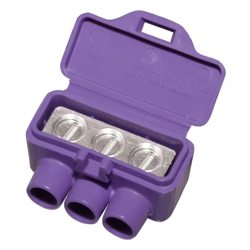 Vista 8 de King Innovation 95015 AlumiConn - Conector de cable, paquete de 10, morado, conteo