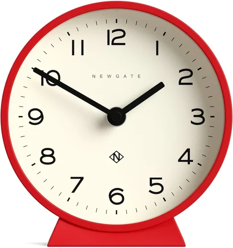 Vista 11 de NEWGATE® M Mantel Echo - Reloj de escritorio Diseño redondo moderno Gris elegante Números fáciles de leer Estilo contemporáneo