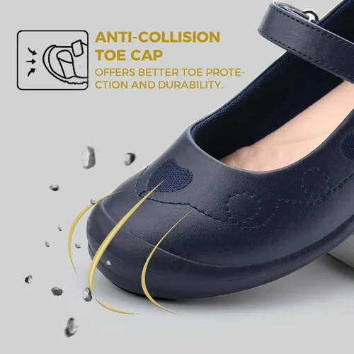 Vista 2 de firelli Zapatos de uniforme escolar Mary Jane para niña, zapatos de vestir cómodos para niñas