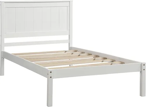 Vista 7 de Harper & Bright Designs Base de cama individual con cabecero y estribo, cama de plataforma de madera tamaño individual con soporte de listones