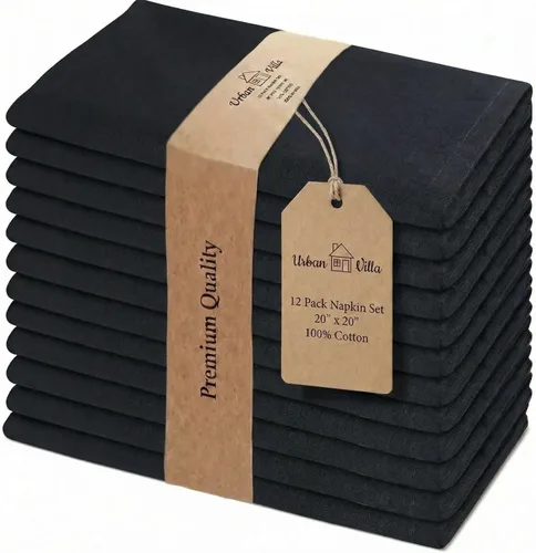 Vista 68 de Urban Villa Juego de 6 servilletas de tela blancas (18 x 18 pulgadas) 100% algodón absorbente, lavable, duradero, reutilizable, ideal