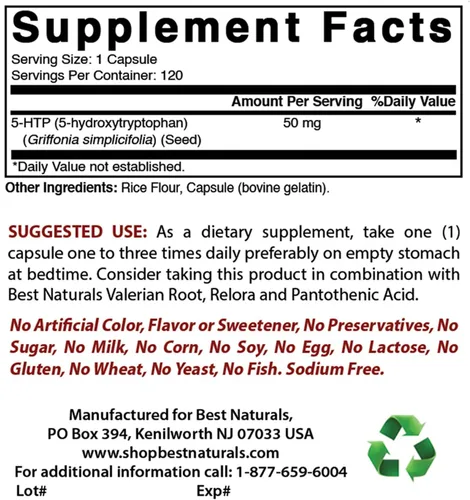 Best Naturals 5-HTP 50 mg y NAC - N acetil cisteína 600 mg