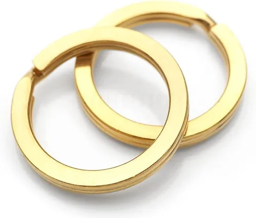 Vista 3 de CRAFTMEMORE 4 piezas de latón macizo con conector de anillo dividido, llaveros para manualidades, artesanía en cuero