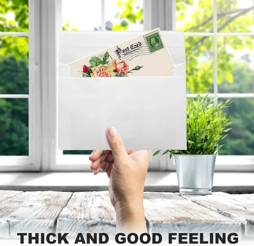 Vista 2 de Paquete de 100 sobres blancos A2, 4.4 x 5.75, autosellado para invitaciones, fotos, tarjetas, correos, bodas