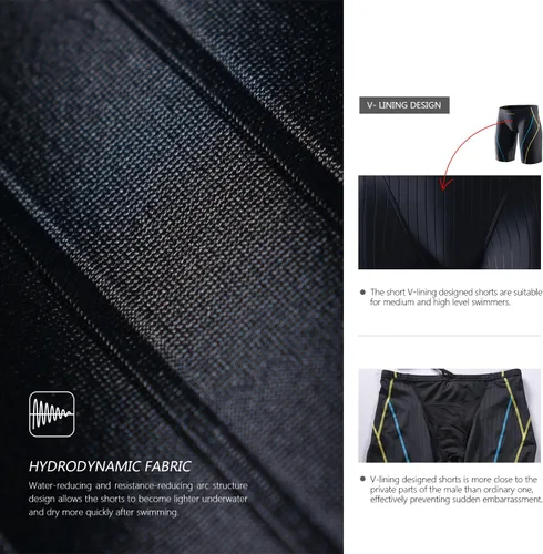 Vista 7 de MY KILOMETRE Traje de baño Jammer sólido de natación Jammers Endurance Long Racing Training Traje de baño