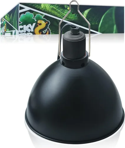 Vista 8 de LUCKY HERP Accesorio de luz de reptil de cúpula profunda de aluminio de 5.5 pulgadas, accesorio de lámpara de calor de reptil para bombilla UVB foco