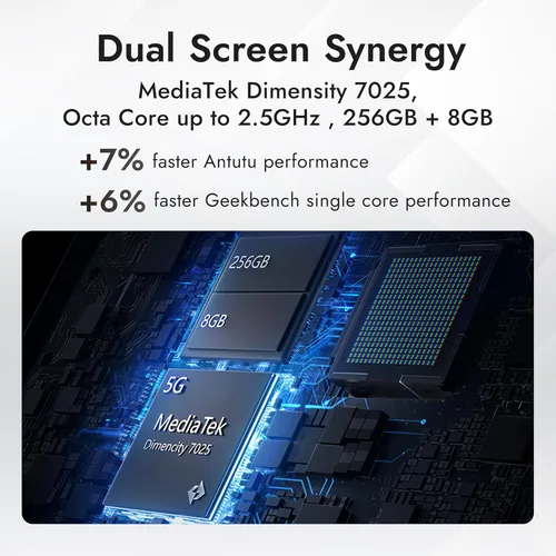 Vista 8 de NUU B40 5G, teléfono celular, desbloqueado, doble SIM, pantalla AMOLED dual, 120Hz, cámara de 64 MP, 8GB+256GB, Android 15, versión estadounidense