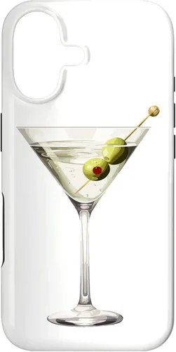 Martini Glass Green Olive Bartender Vodka Gin Cocktail Drink Case para iPhone 17