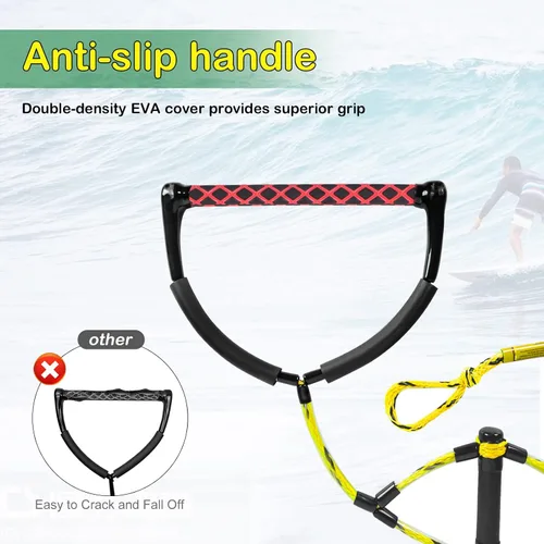 Vista 3 de Cuerda de remolque de esquí acuático Wakeboard para lancha de deportes acuáticos con mango de EVA