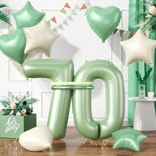 Vista 22 de Juego de Globos Dorados Número 15, Globos Dorados Número 15 para el 15º Cumpleaños, Globo de Oro de Lámina con Forma de Estrella y Corazón con Globo