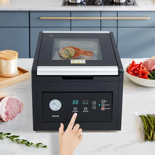 Vista 7 de Garvee Sellador al vacío de cámara resistente de 11.5 pulgadas con función de adobo, sistema de conservación de alimentos para uso comercial