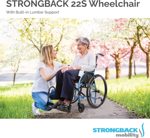 Vista 5 de Silla de ruedas plegable ligera, soporte lumbar ajustable integrado, promueve una columna vertebral saludable, STRONGBACK 22S, asiento de 16