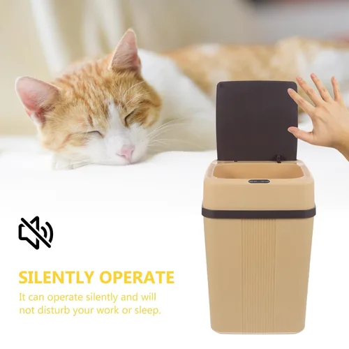 Vista 6 de Alipis Smart Touchless Garbage Can Automatic Induction Waste Bin with Modes for Kitchen Bathroom Office Dustbin Cross- in Khaki