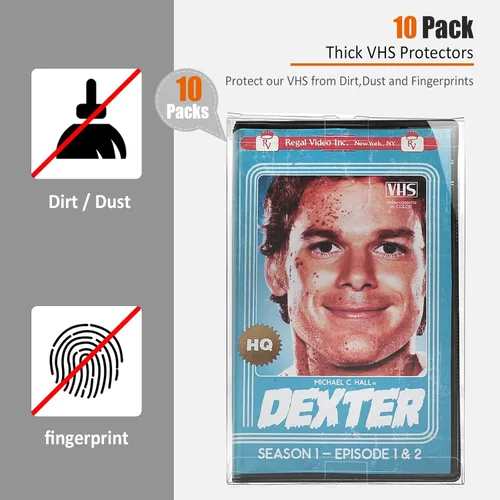 Vista 2 de Funda de almacenamiento VHS, contenedor transparente de casete VHS - 10 paquetes