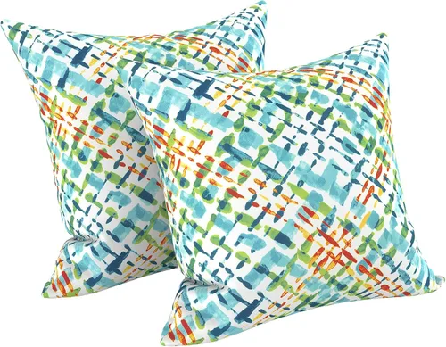 Vista 180 de LVTXIII - Juego de fundas para cojines de sofá o sillón de exteriores, para lumbar, no se decoloran, 2 unidades de 12" x 20", con relleno, estampado