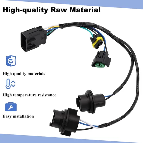 Vista 5 de Conjunto de arnés de cableado de faros delanteros compatible con Chevy Silverado 2008-2014 1500 2500HD 3500HD Reemplazo #645-745 15841609 25962806