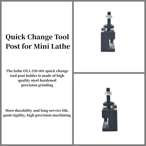 Vista 4 de waltyotur OXA 250-001 Soporte de poste de herramienta de cambio rápido, poste de herramienta de cambio rápido para mini torno, soporte de cambio