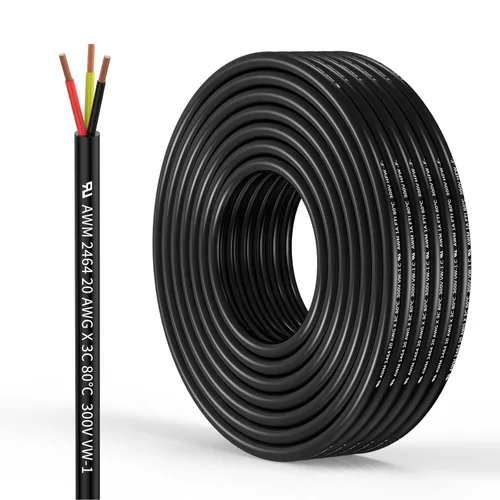 Vista 24 de Cable Eléctrico de Calibre 12, 2 Conductores, Cable de 12 AWG Trenzado, Cordón de PVC, Cable de Cobre Libre de Oxígeno 10FT/3.1M para Iluminación