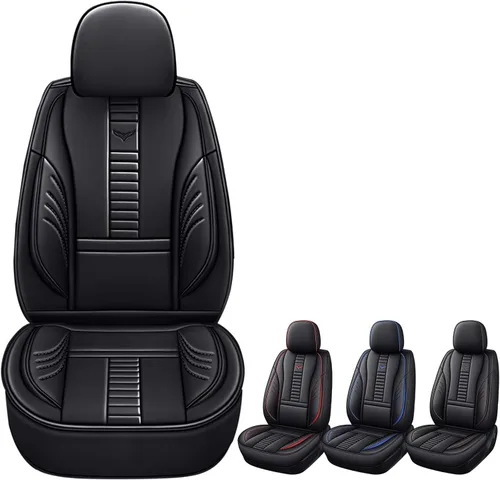 Fundas de asiento delantero para Mazda CX-5 2013-2025, protección de banco frontal 3D compatible con bolsa de aire lateral, línea negra y negra