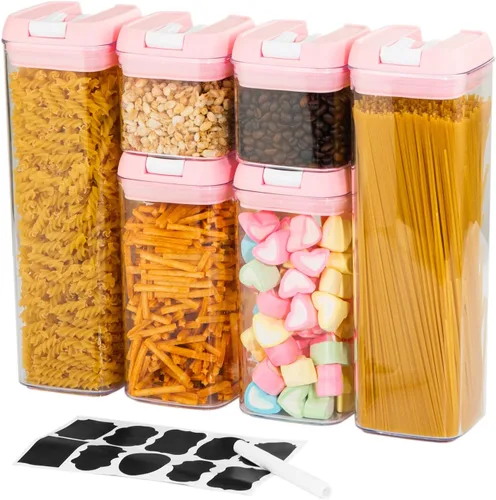 Vista 11 de U-QE Juego de recipientes herméticos para almacenamiento de alimentos, 10 recipientes de plástico transparente sin BPA con tapas de fácil bloqueo