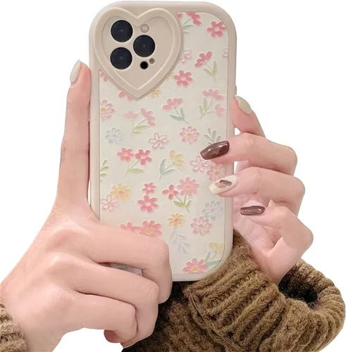 Vista 10 de Ownest Funda compatible con iPhone XR con bonito patrón floral de flores para mujeres y niñas, funda de silicona suave con protección de lente