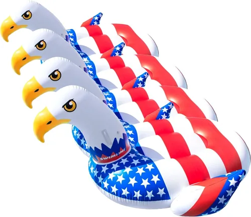 Vista 11 de Águila calva americana gigante para montar, inflable flotador para piscinas