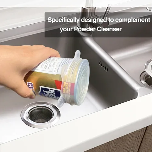 Vista 2 de Paquete de 6 tapas de silicona para conservas, transparentes, compatibles con Bar Keepers Friend, Comet, Ajax Cleanser (12 onzas y 21 onzas)