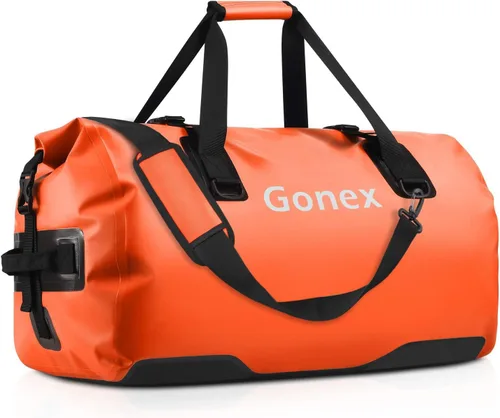 Vista 10 de Gonex Bolsa de lona impermeable extra grande de 40 L, 60 L, 80 L, bolsa de lona seca de viaje, bolsa resistente con correas y asas duraderas