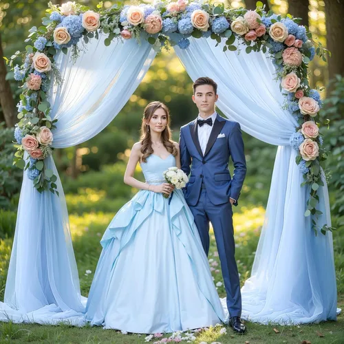 Vista 5 de Tela drapeada para arco de boda, 2 paneles de 18 pies, cortina de telón de fondo transparente azul bebé, cortina de gasa para boda, arco, ceremonia