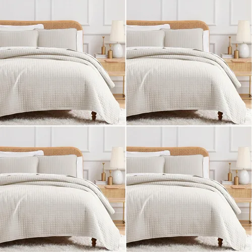 Vista 40 de Southshore Fine Living, Inc. Juego de edredón individual XL, colcha de microfibra acolchada, juego de edredón individual con funda de almohada, ropa