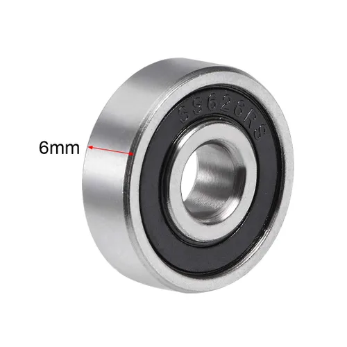 Vista 3 de uxcell Rodamiento de bolas de acero inoxidable S626-2RS 0.236x0.748x0.236 in 626RS de doble sellado 626RS 1 paquete