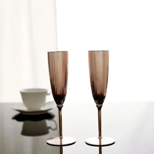 Vista 6 de Efavormart - Paquete de 6 copas de champán desechables metálicas de alta calidad de 5 onzas, oro rosa, elegantes flautas elegantes para brindis
