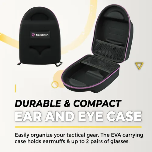 Vista 6 de TradeSmart All-in-One Shooting Ear Protection - Comfort+ NRR 28 Earmuffs, Glasses & Earplugs + Carry Case