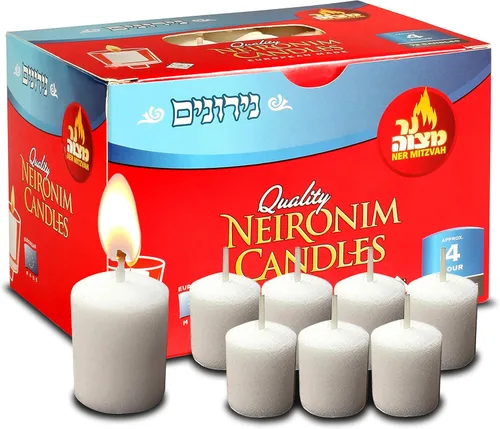 Vista 8 de Ner Mitzvah Velas Neironim de 3 horas – Shabat Neronim y vela de cera votiva – 72