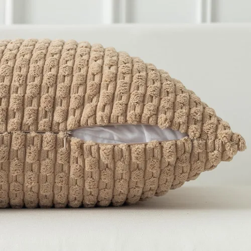 Vista 314 de Kevin Textile - Juego de 2 fundas de almohada decorativas de pana suave, estilo bohemio, a rayas, decoración del hogar para sofá, cama, sofá y sala