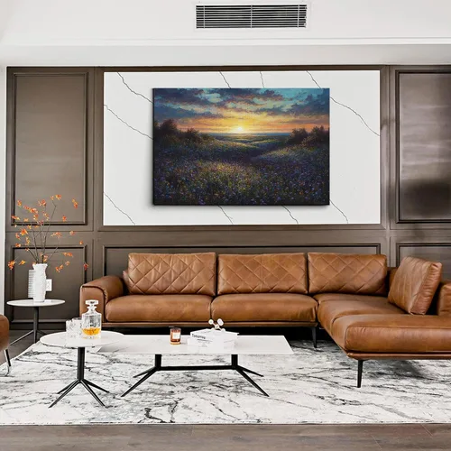 Purple Violet Oil Painting,Flower Wall Art, Abstract Oil Painting On Canvas, Palette Knife Painting, Spring Landscape Wall Art, Home Decor