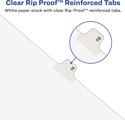 Vista 2 de Avery Separadores legales individuales Avery Style, tamaño carta, pestaña lateral #8 (11918)