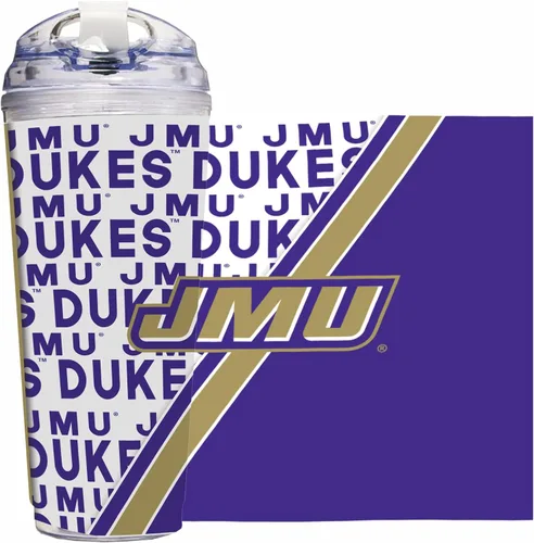 Vista 59 de Rico Industries NCAA - Vaso de acrílico estándar de 24 onzas con tapa con bisagras, vaso de doble pared con licencia oficial y popote