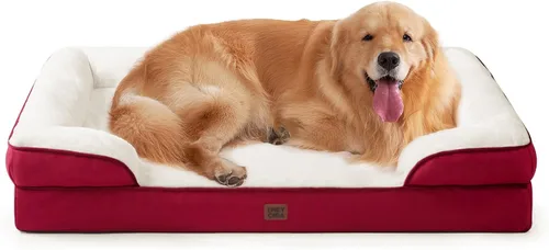 Vista 35 de EHEYCIGA - Cama ortopédica para perro grande, impermeable, de espuma viscoelástica y espuma tipo caja de huevos, bordes elevados, antideslizante