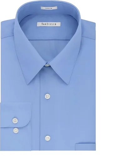 Vista 3 de Van Heusen - Camisa de vestir de popelina para hombre, corte regular, unicolor