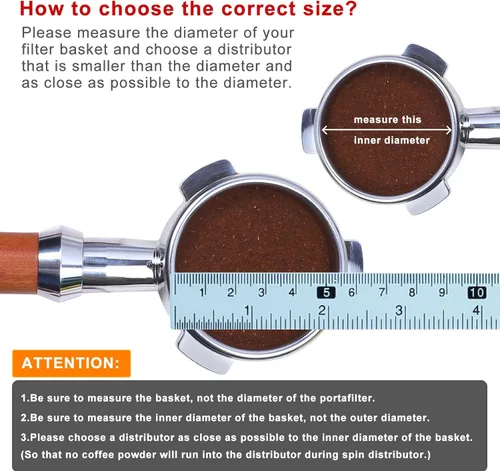 Vista 2 de Herramienta distribuidora de café expreso - Nivelador de espresso de doble cabezal para portafiltro, manipulación de manos de espresso