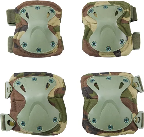 Vista 6 de Lancer Tactical Juego de almohadillas protectoras de rodilla y codo para aire libre Airsoft CS Paintball Game Ciclismo Seguridad Skateboarding Gear