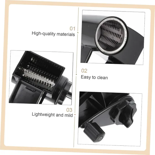 Vista 4 de Uonlytech Rallador giratorio de queso, manual de mano, triturador de acero inoxidable para queso duro, nueces de chocolate, mango de fácil agarre