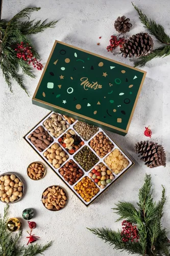 Vista 7 de NUTS U.S. - Caja de regalo navideña 12 variedades (bueno, 12 variedades-grande)