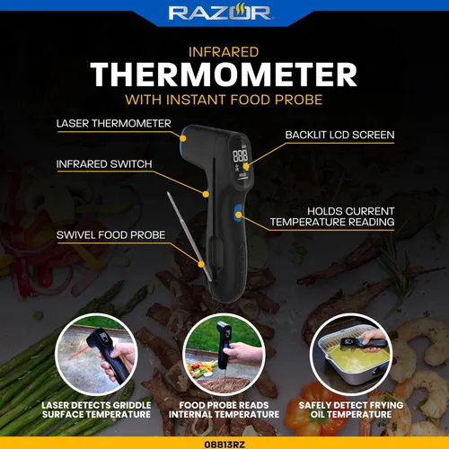 Vista 2 de Termómetro infrarrojo Razor con sonda instantánea para alimentos