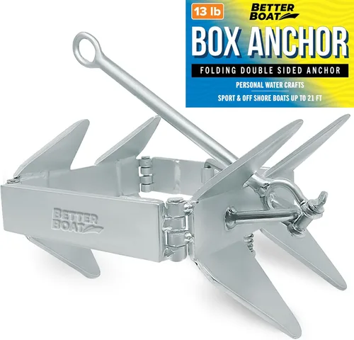 Anclaje de caja de barco para barcos, anclaje plegable pequeño y grande, evita el anclaje deslizante de 13 libras, 19 libras y 26 libras hasta 22,