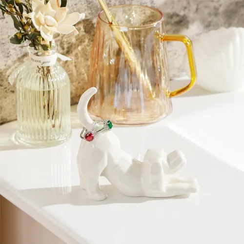 Vista 4 de PUDDING CABIN Regalo para mamá de perro para mujer, soporte para anillo de boda, regalo para perro para mujereshombres, cumpleaños, Navidad, San