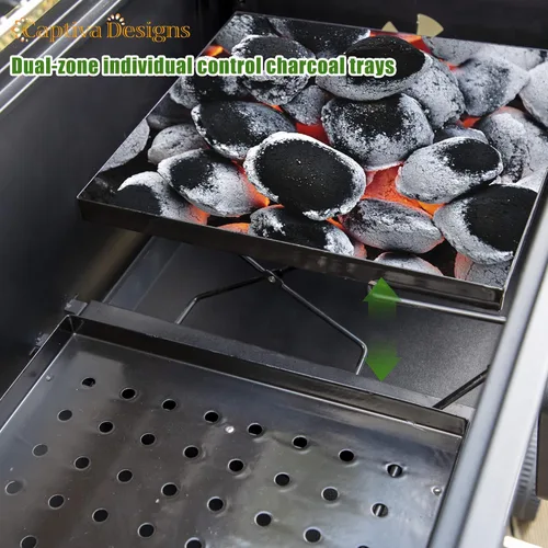 Vista 11 de Captiva Designs - Parrilla de carbón extra grande para barbacoa con área de cocción extragrande (794 pulgadas cuadradas), parrilla de cocina al aire