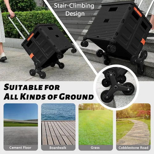 Vista 4 de Ruedas de Repuesto para Subir Escaleras para Carrito de Compras y Lavandería, Ruedas para Subir Escaleras de Carrito de Compras Triangular Trolley