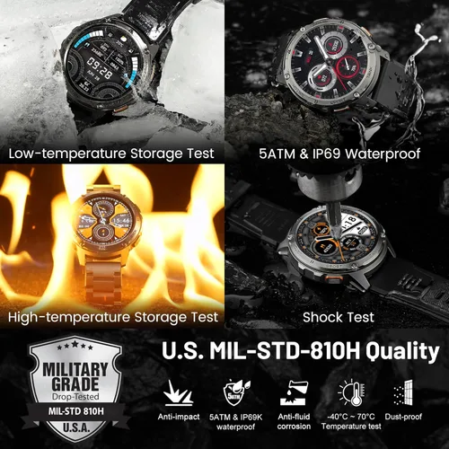 Vista 2 de KOSPET Reloj inteligente para hombre, batería extra larga de 60 días, resistente al agua hasta 164.0 ft para nadar, resistente reloj inteligente